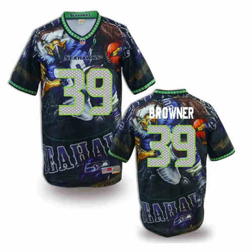 New Seattle Seahawks #39 Brandon Browner Team Color NFL Elite Fanatical Version Jersey