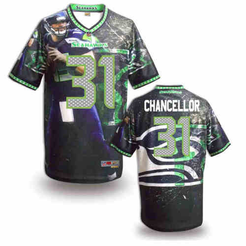 New Seattle Seahawks #31 Kam Chancellor Team Color Elite Fanatical Version Jersey