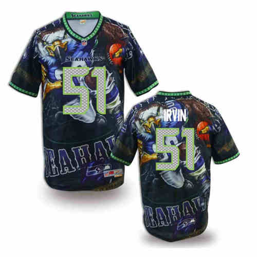 New Seattle Seahawks 51# Bruce Irvin Team Color NFL Elite Fanatical Version Jersey