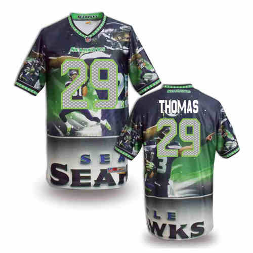New Seattle Seahawks 29# Earl Thomas Team Color NFL Elite Fanatical Version Jersey