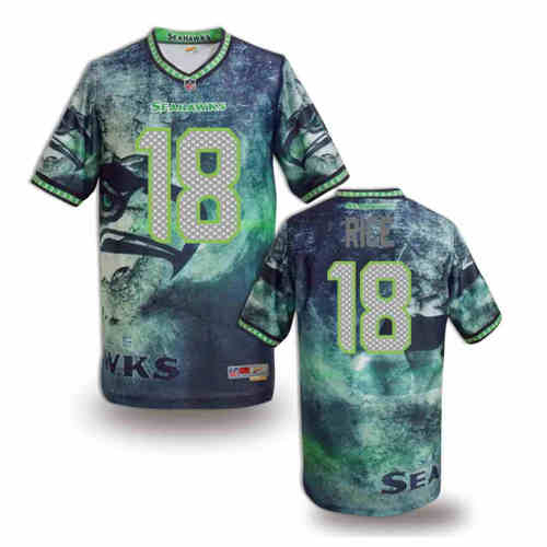 New Seattle Seahawks 18# Sidney Rice Team Color NFL Elite Fanatical Version Jersey