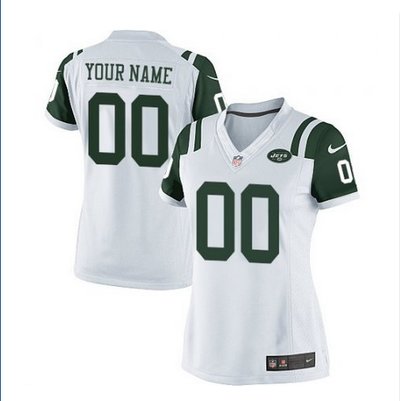 Women's Nike New York Jets Customized Elite White NFL Jersey