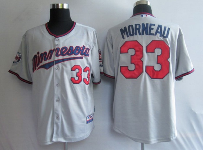 MLB Jerseys Minnesota Twins 33# Morneau Grey