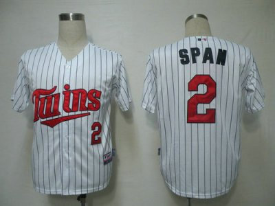 MLB Jerseys Minnesota Twins 2 Span White(blue strip) Cool Base