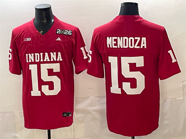 Men's Indiana Hoosiers #15 Fernando Mendoza Red F.U.S.E. 2026 Patch Stitched Basketball Jersey