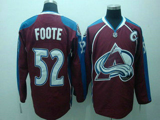 NHL jerseys Colorado Avalanche 52 Foote Dark red Jerseys