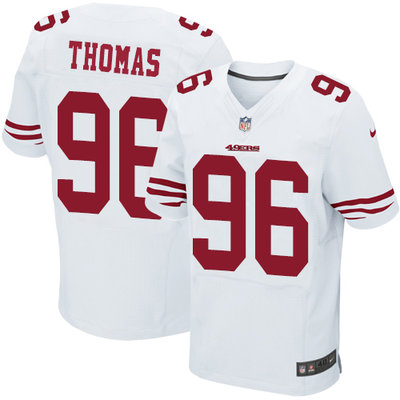 Nike 49ers #96 Solomon Thomas White Men's Stitched NFL Elite Jersey Nike 49ers #96 Solomon Thomas White Men's Stitched NFL Elite Jersey