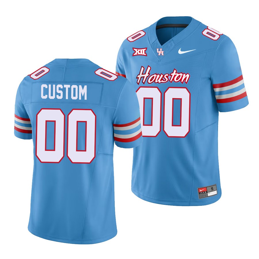 Custom NCAA Houston Cougars Light Blue Jersey