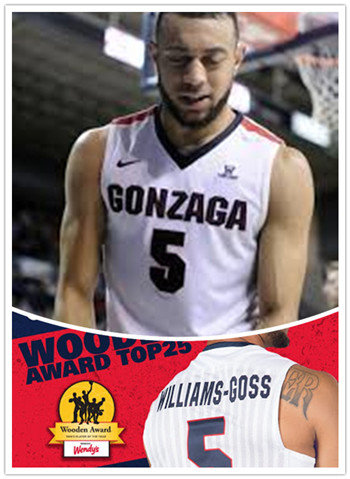 Gonzaga Bulldogs #5 Williams-Goss White NCAA jerse