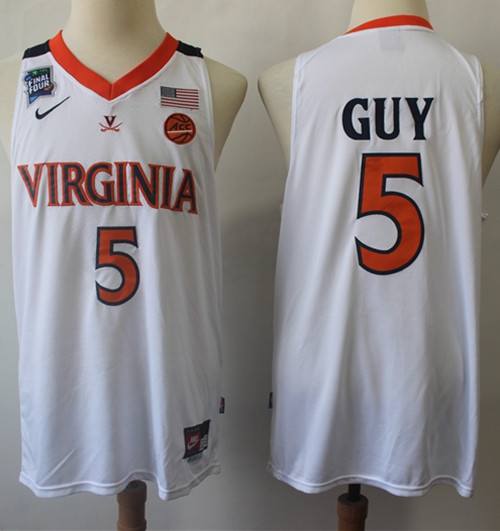 Cavaliers #5 Kyle Guy White Basketball Stitched College Jersey
