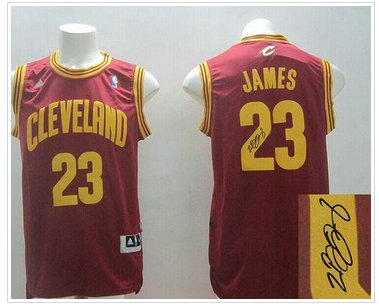 Revolution 30 Autographed Cleveland Cavaliers #23 LeBron James Red Road Stitched NBA Jersey