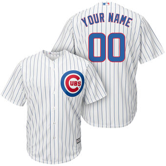 Men's Chicago Cubs Majestic White Royal Cool Base Custom Jersey