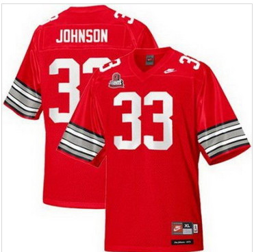 Ohio State Buckeyes 33# Pete Johnson Legends of the Scarlet & Gray Throwback NCAA Jerseys