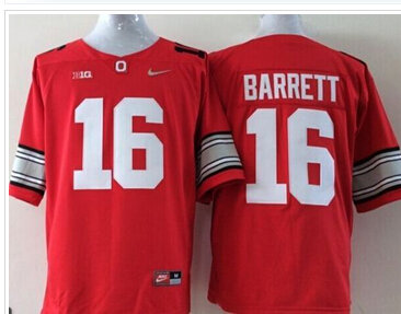 Youth Ohio State Buckeyes #16 J. T. Barrett Red Stitched NCAA Jersey