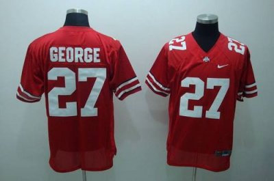 Buckeyes #27 Eddie George Red Embroidered NCAA Jersey
