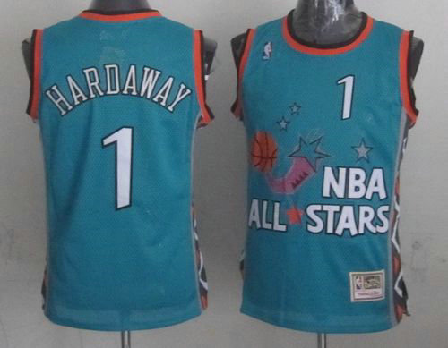 Orlando Magic Mitchell And Ness #1 Anfernee Hardaway Light Blue 1996 All Star NBA Jersey