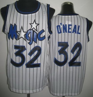 Orlando Magic 32 Shaquille O'Neal White Throwback Revolution 30 NBA Basketball Jerseys