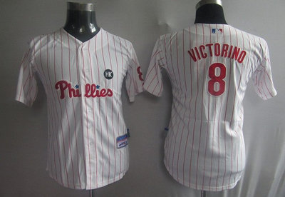 MLB Jerseys Philadephia Phillis 8 Shane Victorino Pinstripe KIDS