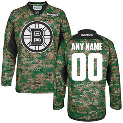 Men's Boston Bruins Reebok Digital Camo Veteran's Day Custom Practice Jersey
