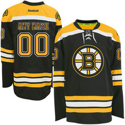 Reebok Boston Bruins EDGE Authentic Custom Home Jersey - Black