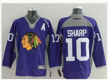 Chicago Blackhawks #10 Patrick Sharp Purple Hockey Fights Cancer Stitched NHL Jersey