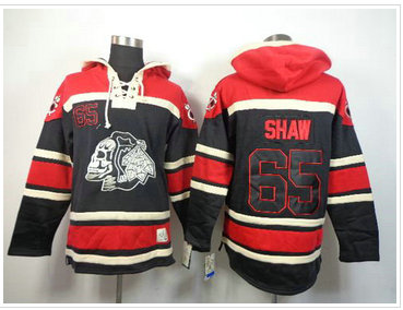 Chicago Blackhawks #65 Andrew Shaw Black Sawyer Hooded Sweatshirt Stitched NHL Jersey