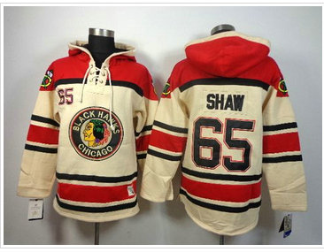 Chicago Blackhawks #65 Andrew Shaw White Sawyer Hooded Sweatshirt NHL Jersey