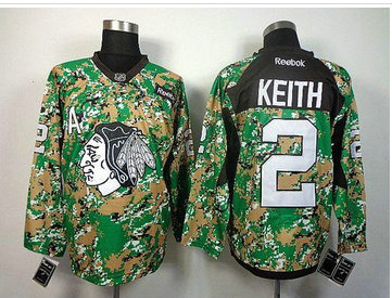 Chicago Blackhawks #2 Duncan Keith Camo Veterans Day Practice NHL Jersey