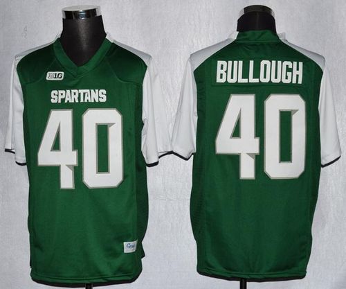 Spartans #40 Max Bullough Green White Stitched NCAA Jersey