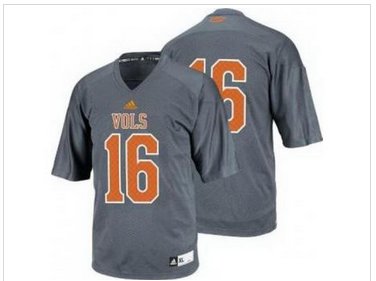 Tennessee Volunteers 16 Peyton Manning Grey College Football Techfit NCAA Jersey