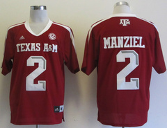 Addidas Texas AM Aggies Johnny Manziel 2 Football Authentic NCAA Jerseys - Marron
