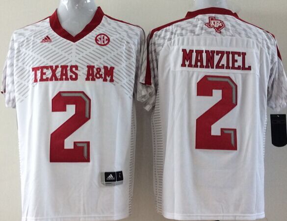 Texas AM Aggies 2 Johnny Manziel White College Football Jersey