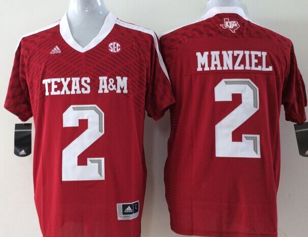Texas AM Aggies 2 Johnny Manziel Red College Football Jersey