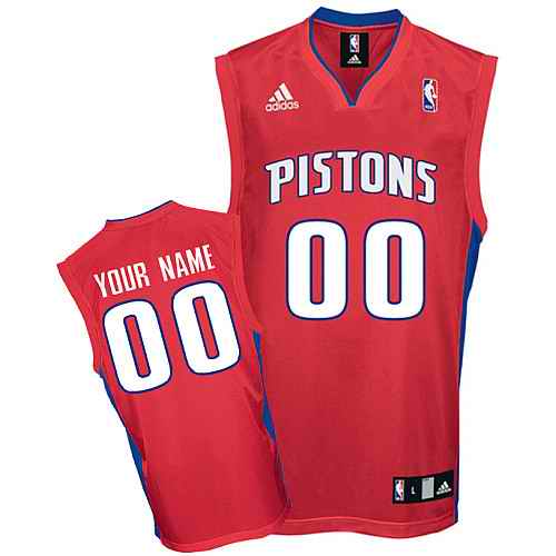 Detroit Pistons Custom Red Alternate Jersey