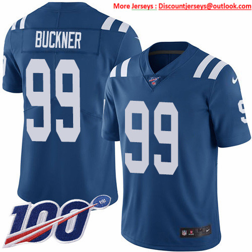 Nike Colts #99 DeForest Buckner Royal Blue Team Color Men's Stitched NFL 100th Season Vapor Untouchable Limited Jersey