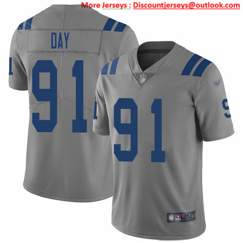 Nike Colts #91 Sheldon Day Gray Men's Stitched NFL Limited Inverted Legend Jersey
