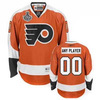 Customized Philadelphia Flyers Jersey Orange Home Man With Stanley Cup Finals Jersey