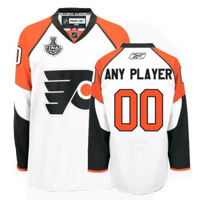 Customized Philadelphia Flyers Jersey White Road Man With Stanley Cup Finals Patch Jersey