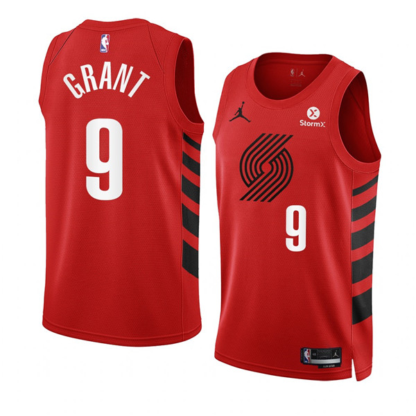 Men's Portland Trail Blazers #9 Jerami Grant 2022 23 Red Statement Edition Swingman Stitched Basketball Jersey