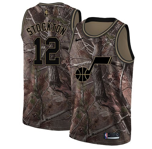 Nike Jazz #12 John Stockton Camo NBA Swingman Realtree Collection Jersey