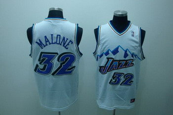Utah Jazz 32# MALONE white SWINGMAN jerseys