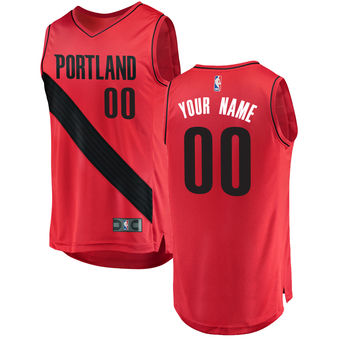 Men's Portland Trail Blazers Red Fast Break Custom Replica Jersey - Statement Edition
