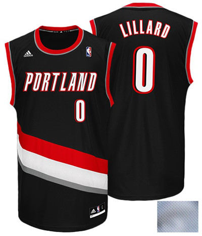 Portland Trail Blazers Damian Lillard Adidas Black CustomizedSwingman Jersey