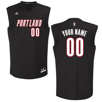 Men's Portland Trail Blazers adidas Black Custom Chase Jersey