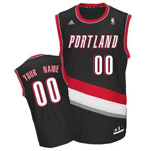Portland Trail Blazers Custom Black Adidas Road Jersey