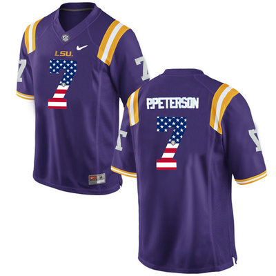 LSU Tigers 7 Patrick Peterson Purple USA Flag College Football Limited Jersey