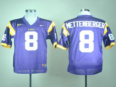 Nike LSU Tigers Zach Mettenberger 8 Purple College Football Jerseys