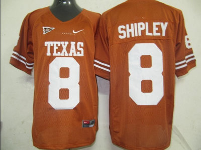 NCAA Texas Longhorns 8 Shpley Orange jerseys