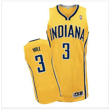 Revolution 30 Indiana Pacers #3 George Hill Yellow Home Stitched NBA Jersey