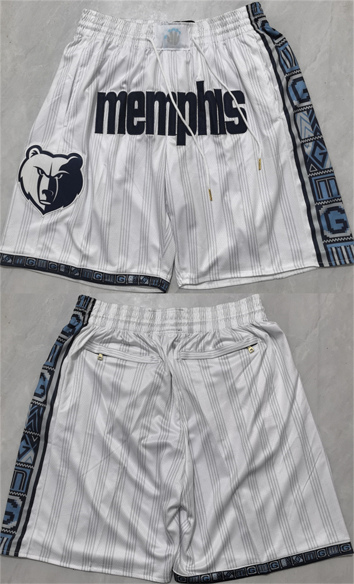 Men's Memphis Grizzlies White 2026 Shorts (Run Small)001